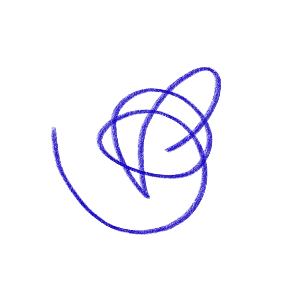 Hand drawn blue squiggle