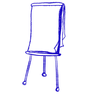 A graphic of a flip chart