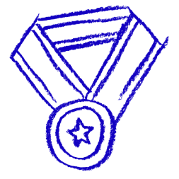 A graphic of a medal